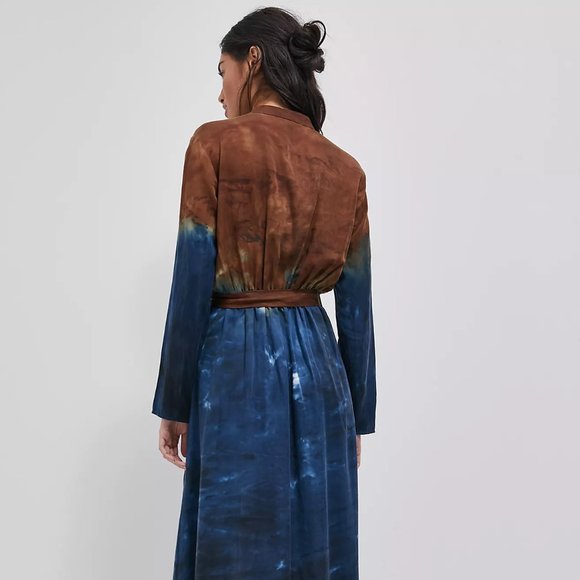 Anthropologie Cloth & Stone Perla Tie-Dye Maxi Shirtdress Size M NEW With TAGS - Picture 4 of 12
